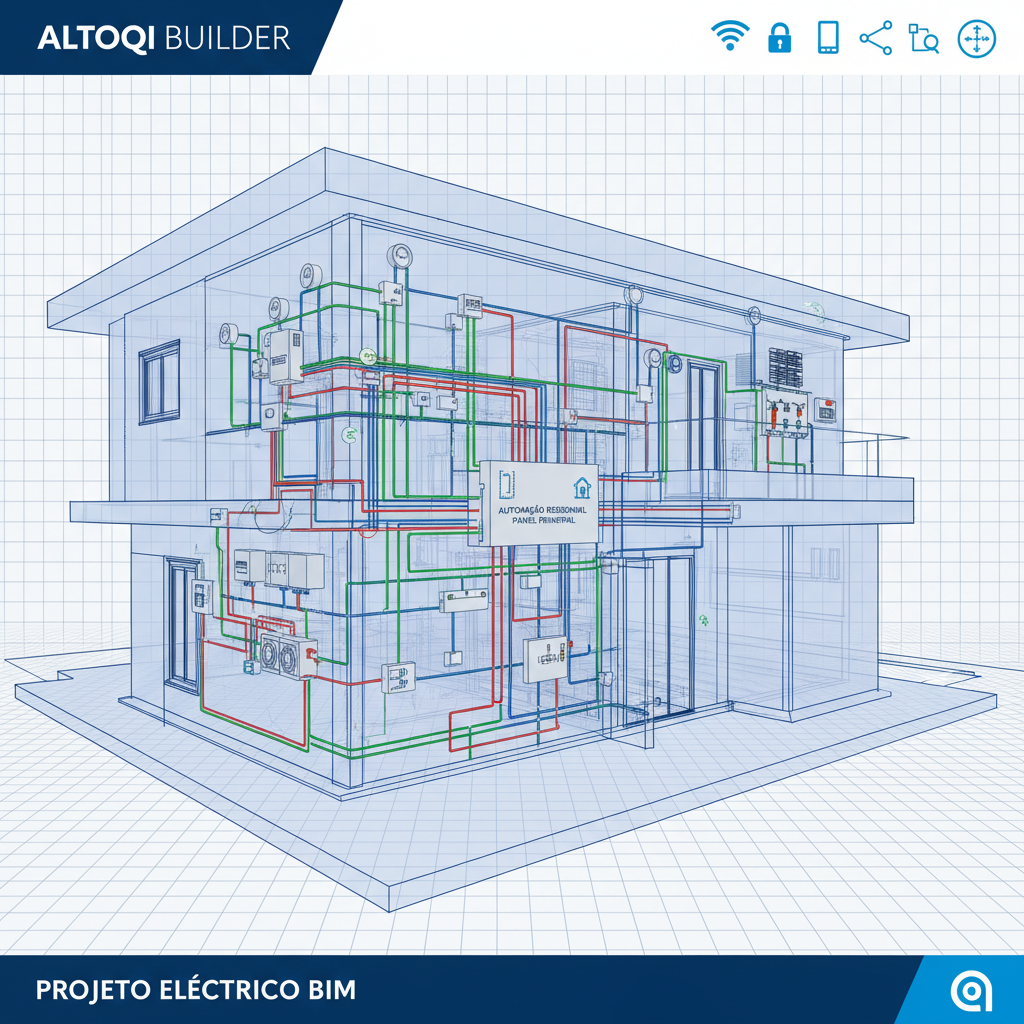 consegue colocar uma imagem de um projeto elétrico de automação residencial em uma residencia feito em BIM no altoqi builder